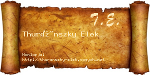 Thuránszky Elek névjegykártya