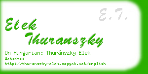 elek thuranszky business card
