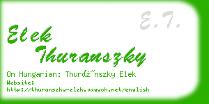 elek thuranszky business card